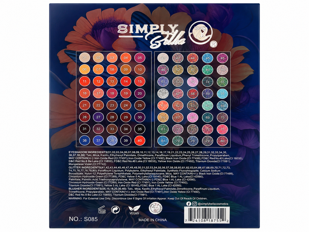 Simply Bella Euphoria - Paleta de Sombras 80 Colores