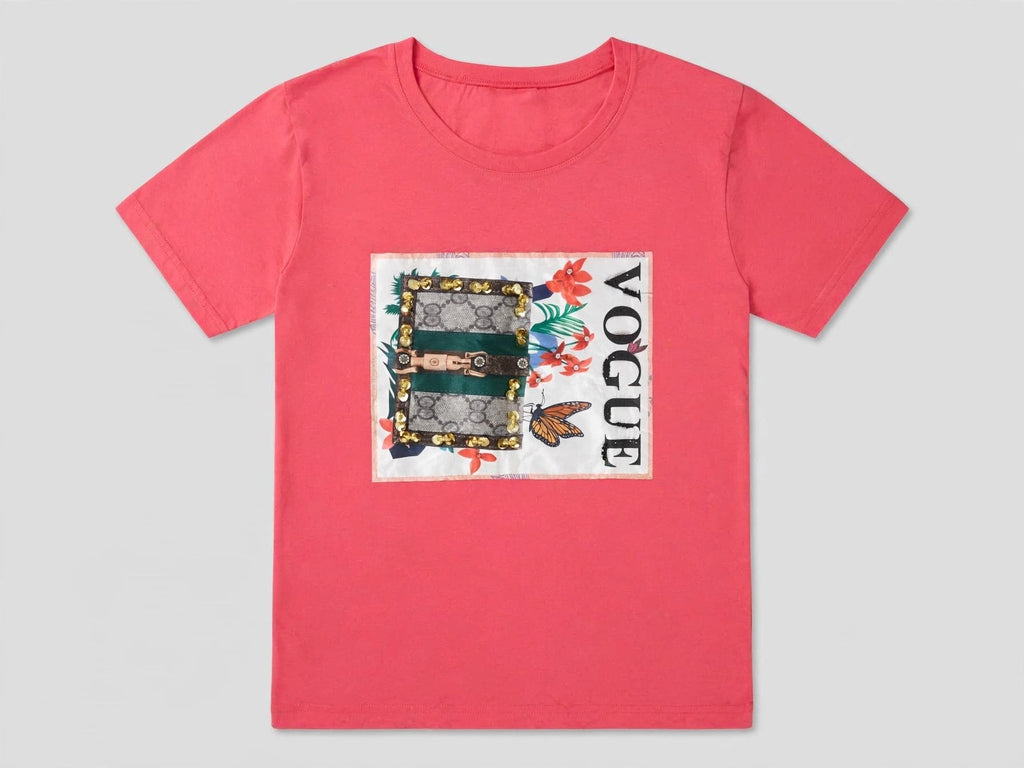 Camiseta Coral - Estampado Vogue Floral