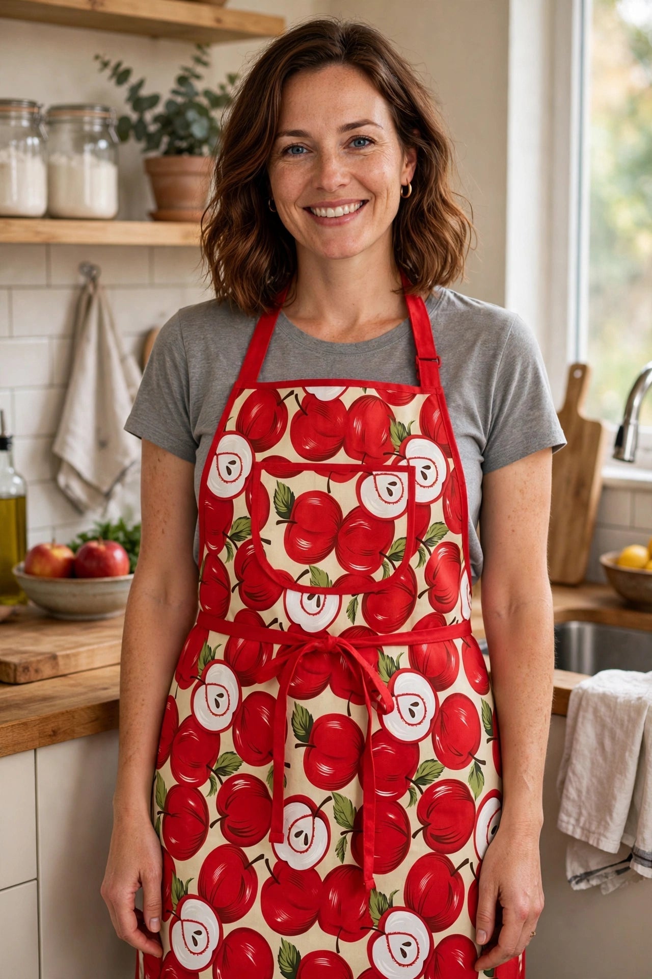 Delantal Estampado de Manzanas