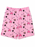 Shorts Rosa - Estampado Corazones y Flechas