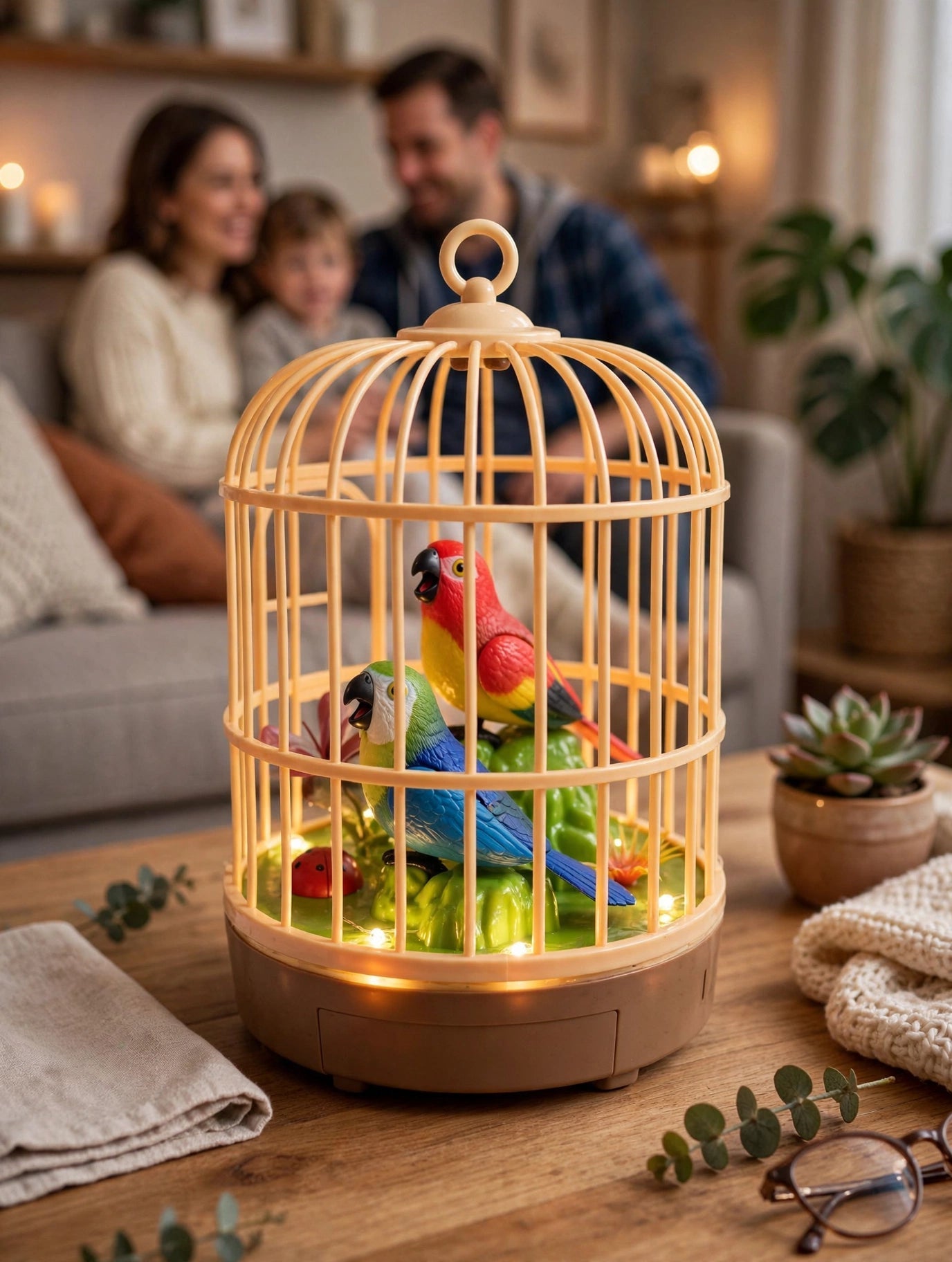 Beautiful Bird - Jaula de Loros Animados con Luces y Sonido