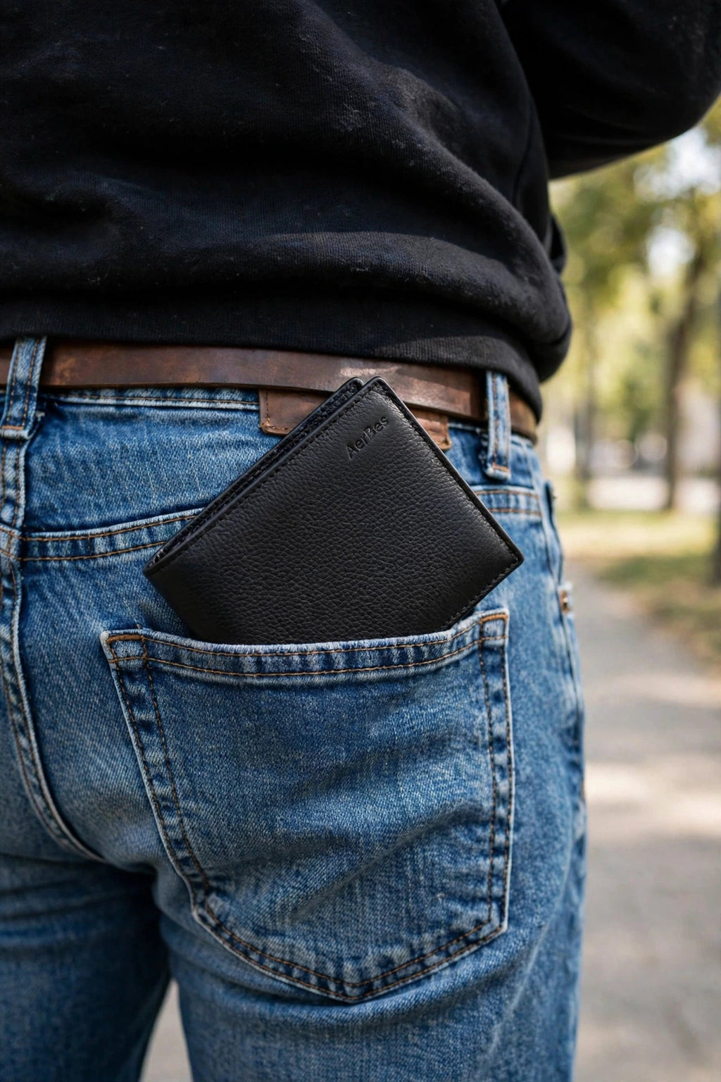 Billetera de Cuero Bifold para Hombre